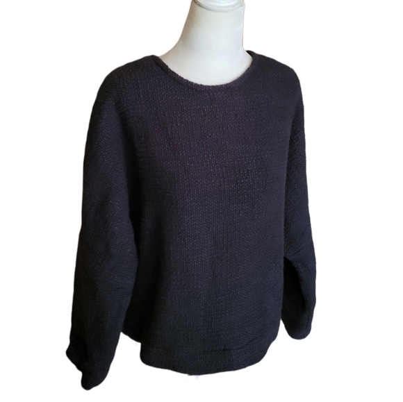 Women's Black Crew Neck Sweater - Picture 3 of 10